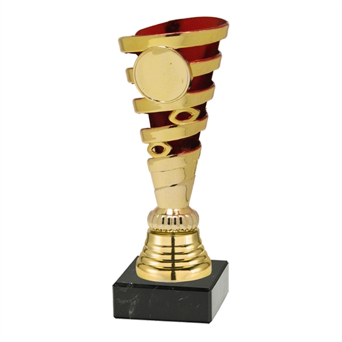 Pokal Bali plast guld/rød