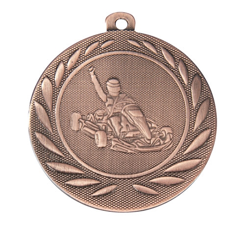 Medalje med gokart motiv i bronze