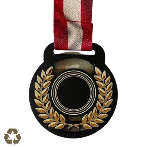 100% genbrugsplast medalje forside