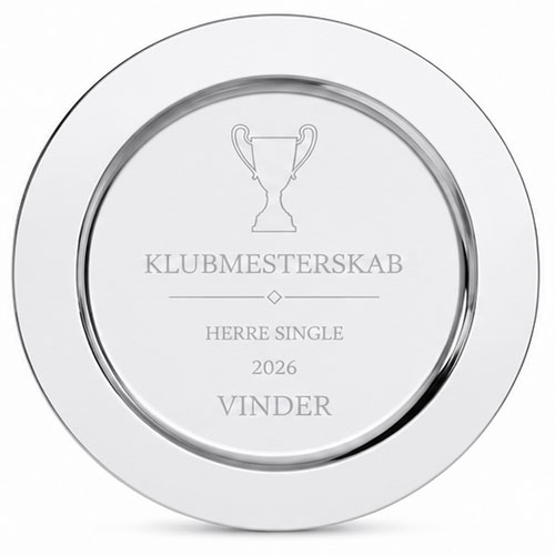 Pokalfad sølvfarvet med gravering
