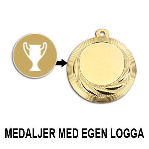 medaljer med egen logga