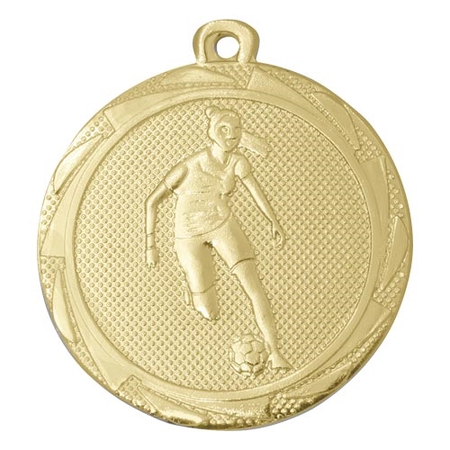 Fodboldmedalje pige guld45mm