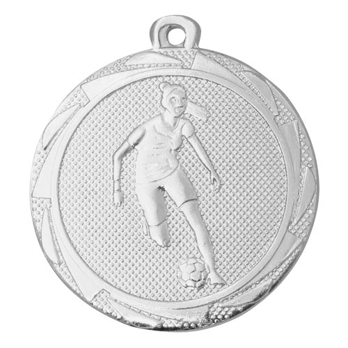 Fodboldmedalje pige sølv 45mm