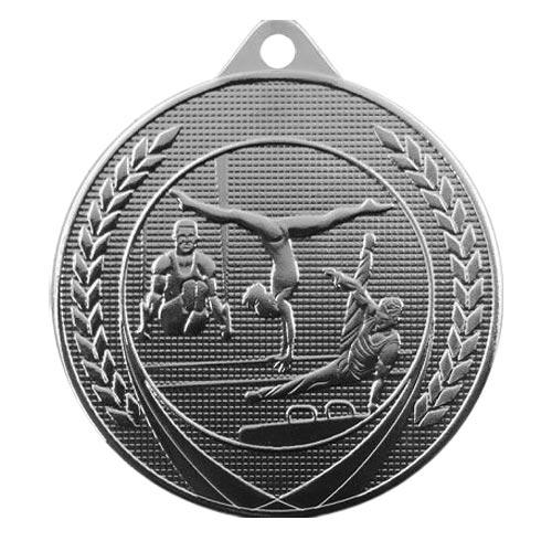 Gymnastk medalje 50mm sølv