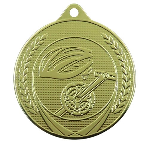 Medalje cykling 50mm guld