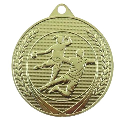 Håndbold medalje 50mm guld