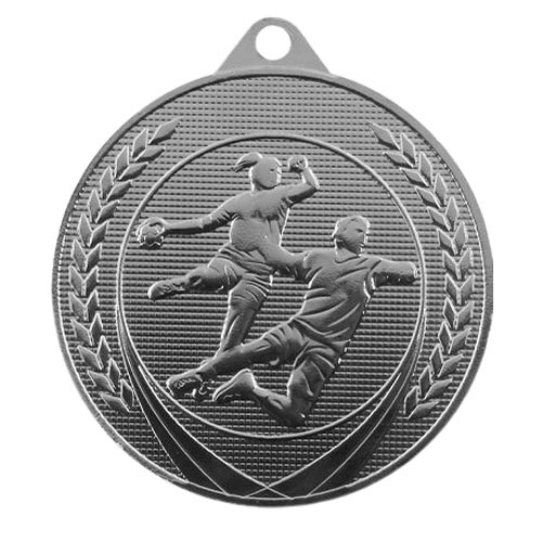 Håndbold medalje 50mm sølv