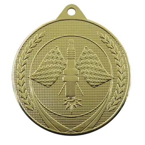 Medalje motorsport 50mm guld