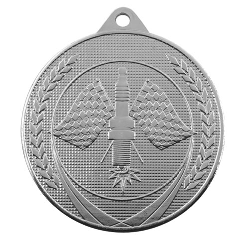 Medalje motorsport 50mm sølv
