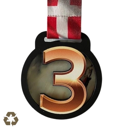 Genbrugsplast medalje 3-tal