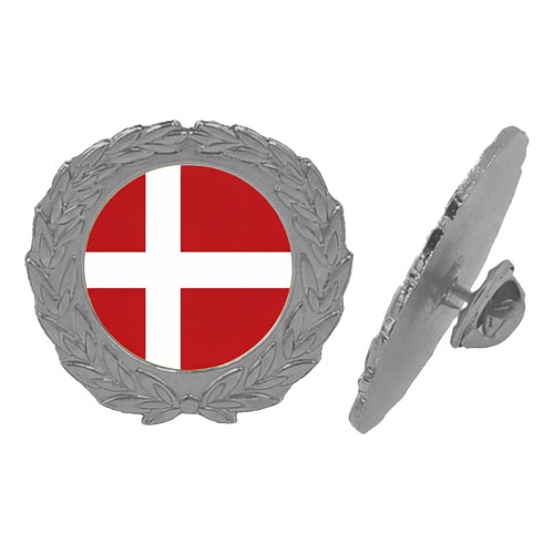Pins med eget logo sølv eksempel DK