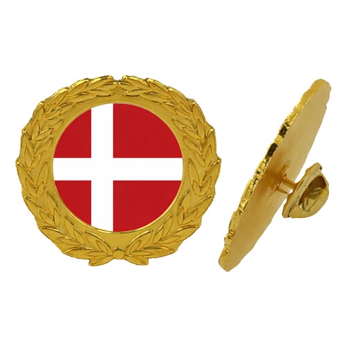Pins med eget logo guld eksempel DK