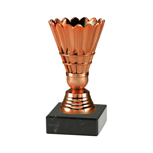 Statuette badminton fjerbold bronze