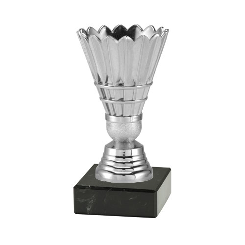 Statuette badminton fjerbold sølv
