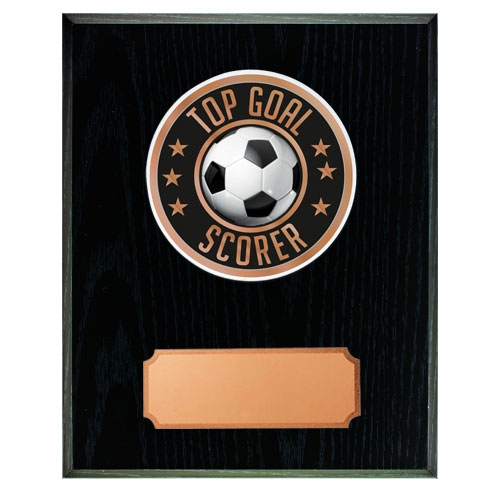 Træplakette sort med top scorer 175mm