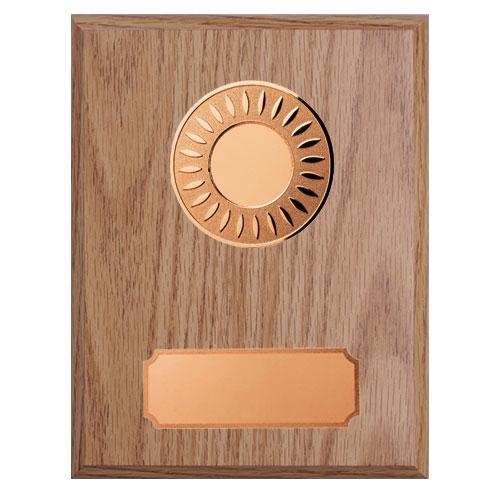 Træplakette lys/bronze