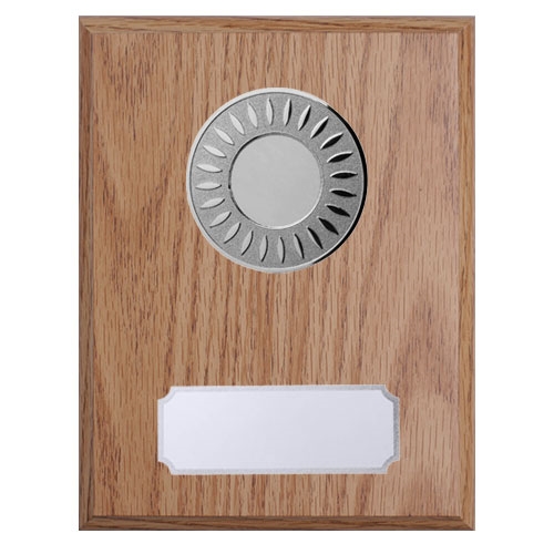 Træplakette lys/sølv
