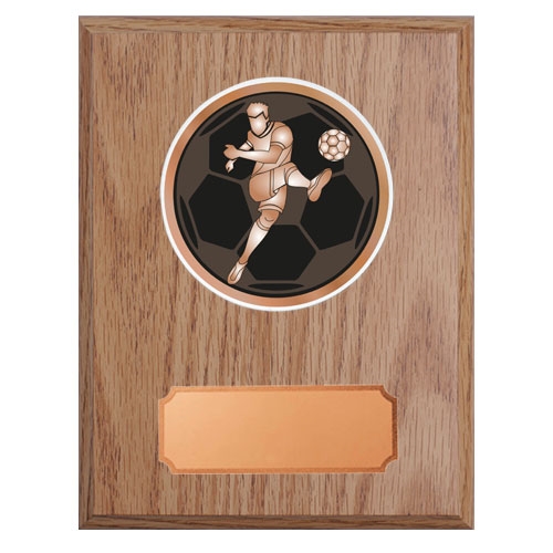 Træplakette lys med fodbold herre