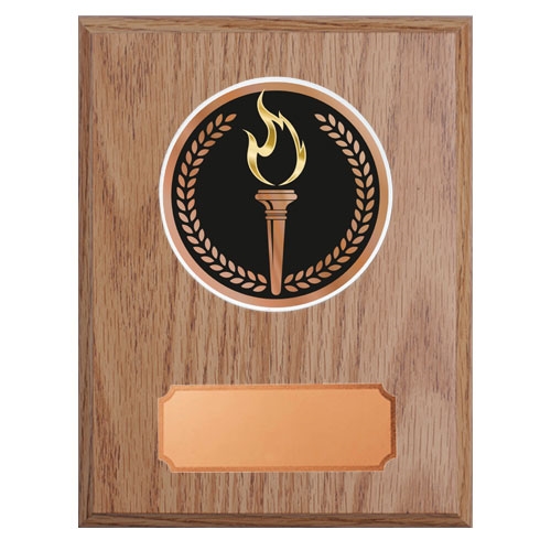 Træplakette lys med fakkel