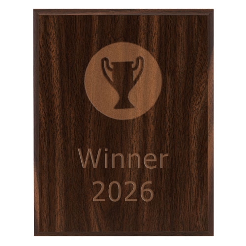 Træplakette mahogni med lasergravering