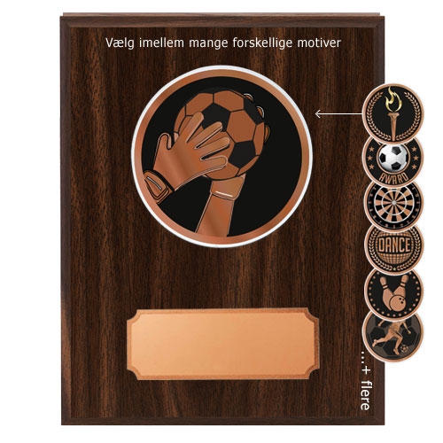 Træplakette mahogni med disc