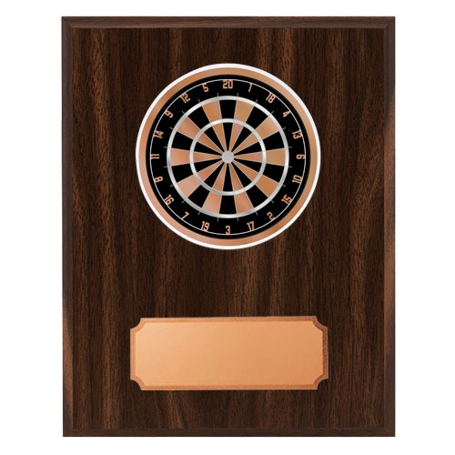 Træplakette mahogni med dart