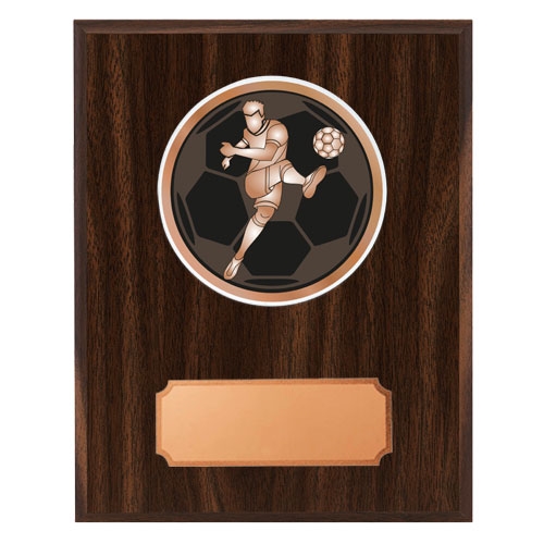 Træplakette mahogni med herre fodbold
